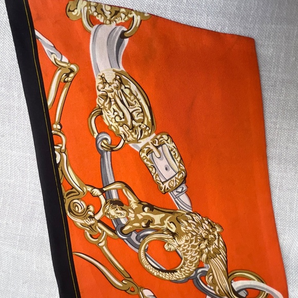 Hermes Bridges De Gala Maxi Twilly 100% Silk  8”x74”Made in France - Picture 13 of 16